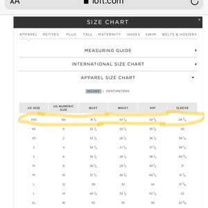 Loft jeans size chart Clearance